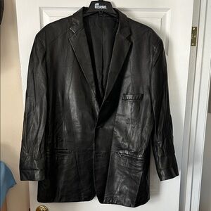 Alfani Black Leather Men's Blazer/Sport Jacket